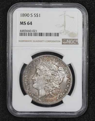 1890-S トーン付きモルガン・ダラー NGC MS64 4QDU