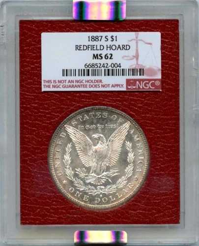 1887年 S $1 モルガン銀貨 レッドフィールドホード NGC MS62