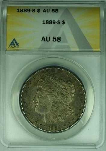 1889-S モルガン銀貨 S$1 ANACS AU-58 (38)