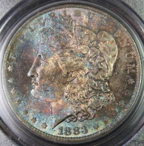 1883-O モルガン銀貨、PCGS MS-64 トーン