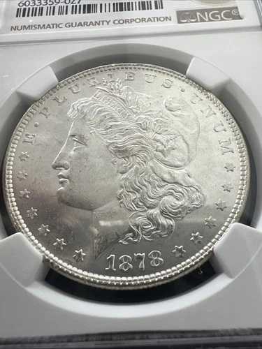 1878年 8TF $1 モルガン銀貨 NGC MS-63