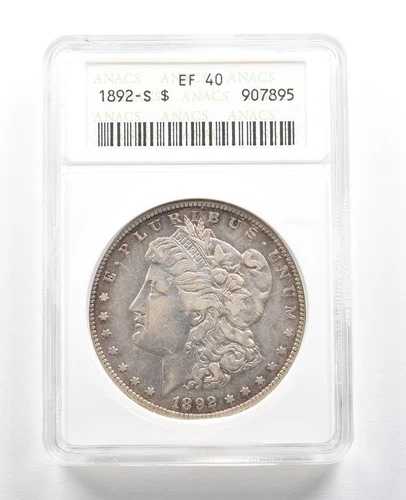 1892-S モルガン銀貨 EF40 ANACS *6552
