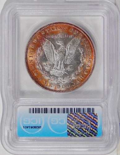 1897-O $1 ICG AU 58 ~ UNCに近いより良い日付の銀製モルガンドル