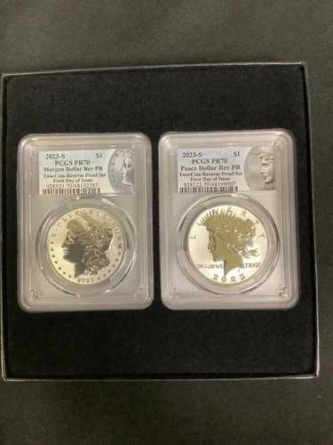 2024 S リバース プルーフ 2枚セット モルガン＆ピース ダラー シルバー PCGS PR70 リバース