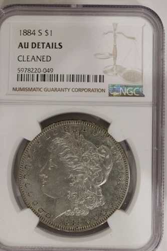 1884-S 1ドル モルガン銀貨 NGC AU 詳細 希少 106.4