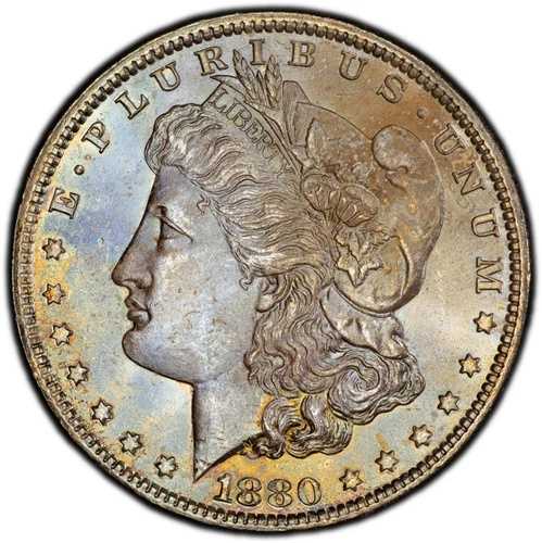 PCGS MS65 1880年 モルガン・ダラー ブルートーン フィラデルフィア