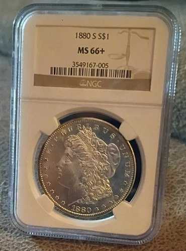 1880-S モルガン銀貨 NGC MS66+ 1ドルコイン サンフランシスコ 未流通