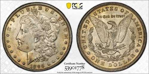 1896年 O モルガン銀貨 PCGS AU-58