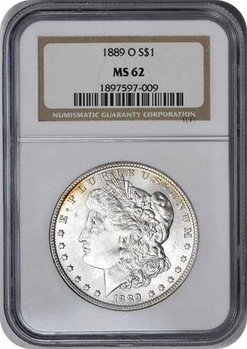 1889-O モルガン銀貨 MS62 NGC