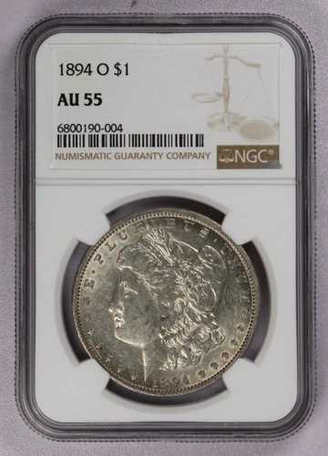 1894-O 1ドル モルガン銀貨 NGC AU 55