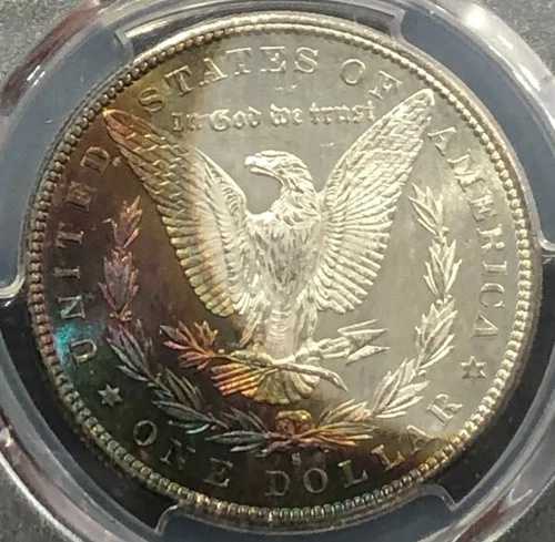 1880-S シルバー モルガン ダラー PCGS MS 65 クレセントムーン トーニング *