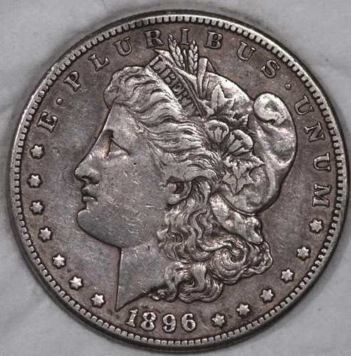 1896-S モルガン銀貨 90% 銀 素晴らしい歴史の品 [SN02]