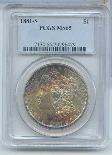 1881-S モルガン銀貨 NGC MS65 サンフランシスコ トーン トーニング ST160