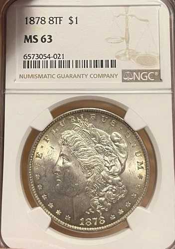1878年 8TF NGC MS63 モルガン銀貨 126,500円