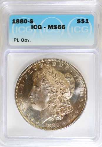 1880-S モーガン シルバードル ICG MS66 - PL 表面
