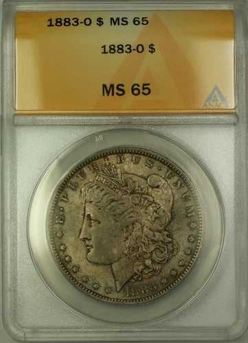 1883-O モルガン銀貨 $1 ANACS MS-65 トーン (WW)