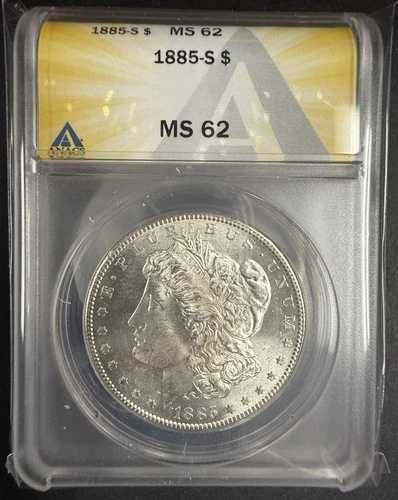 1885-S モルガン銀貨、MS62 ANACS (10372) 127,050円