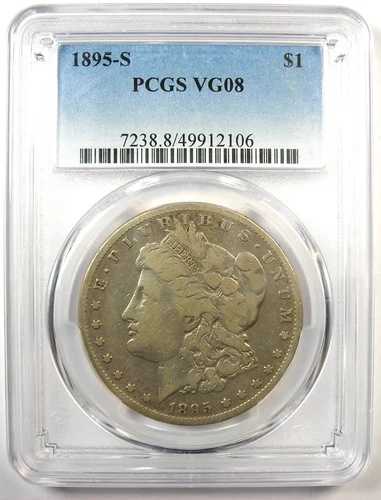 1895-S モーガン シルバー ダラー $1 - PCGS VG8 認定 - 希少な日付コイン!