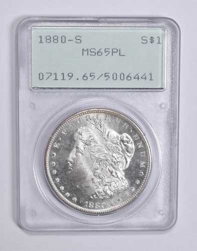 MS65 PL 1880-S モーガン銀貨 PCGS ラトラーアップグレード？ *0303