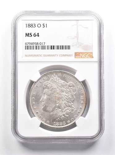 MS64 1883-O モルガン銀貨 NGC 美しい色調 *7452