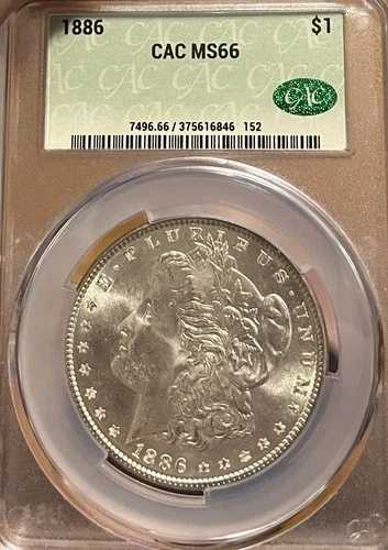 1886 CAC MS66 PQ モルガン銀貨