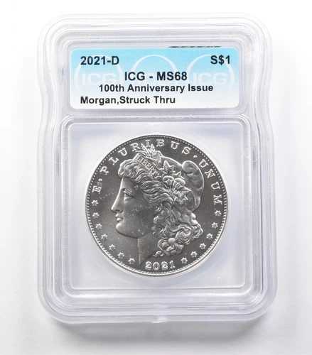 ERROR 2021-D モルガン・シルバー・ダラー MS68 ICG *3654 刻印