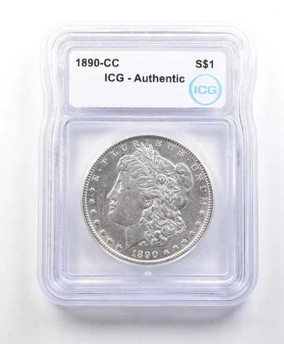 1890-CC モルガン銀貨 本物 ICG *3247