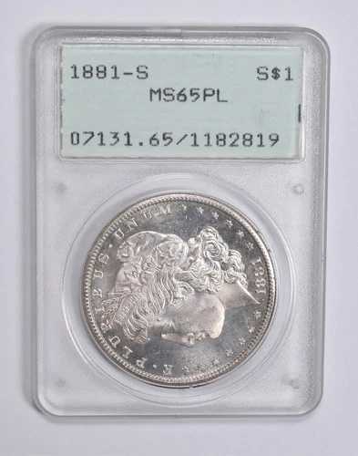 MS65 PL 1881-S モーガン銀貨 PCGS ラトラーアップグレード? *0309