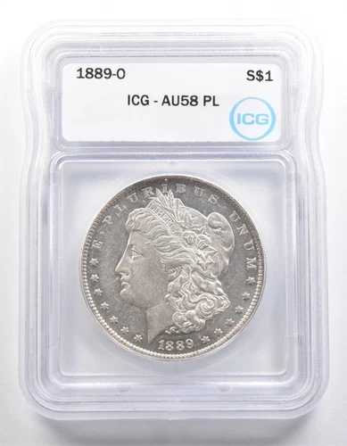 1889-O モルガン銀貨 AU58 PL ICG *3985