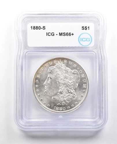 1880-S モルガン銀貨 MS66+ ICG ICG インセインカラー *6021