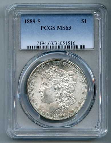 1889年 S モルガン銀貨 PCGS MS 63