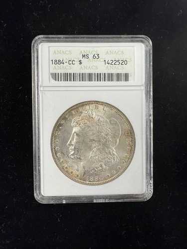 1884 CC ANACS グリーンラベル MS 63 モルガンシルバー