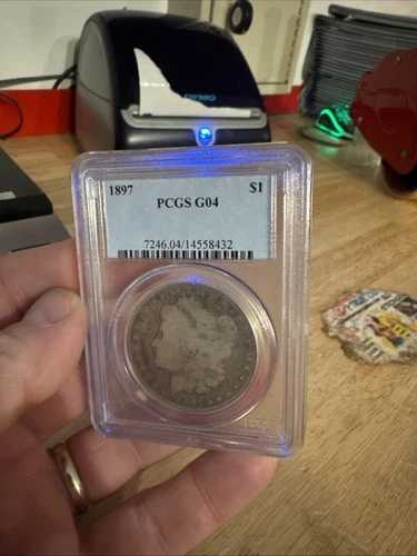 モルガン銀貨 PCGS G04 地金 アンティーク ヴィンテージ 1897年 USA コレクターコイン 1ドル