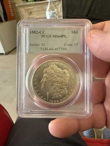 1882 CC 1ドル モルガン銀貨 PCGS MS64PL
