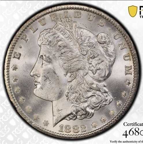 1882-CC 1ドル モルガン銀貨 PCGS MS64+ GSA ホード