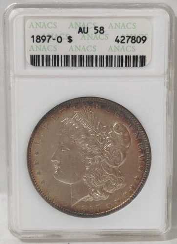 1897-O モーガン シルバードル ANACS AU 58 ソープボックスホルダー
