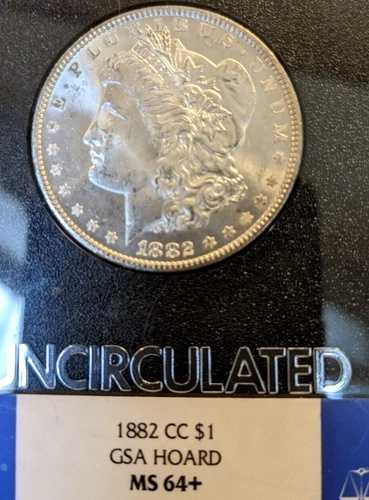 1882-CC 1ドル モルガン銀貨 GSA ホード NGC MS64+
