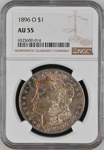 1896-O モルガン・ダラー NGC AU-55 希少年号