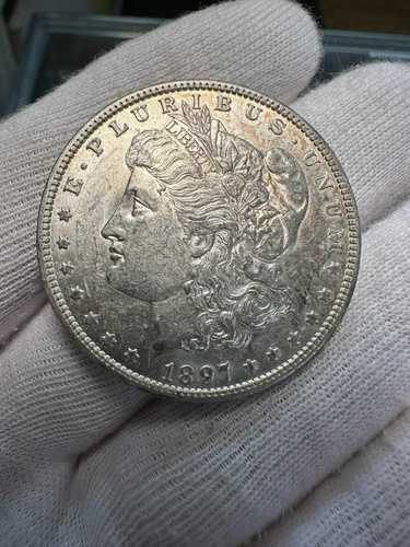 1897-O モルガン銀貨 AU+