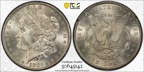 1882年未流通の1ドルモルガン・ダラー ? GSAホード ? PCGS MS64