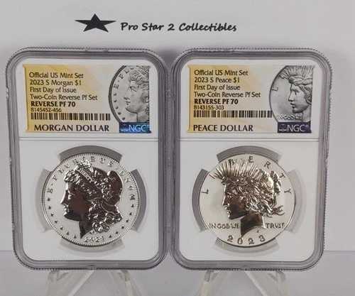 2023 S モルガン・ピース ドル 2枚セット リバース PF 70 発行初日 NGC 129,250円