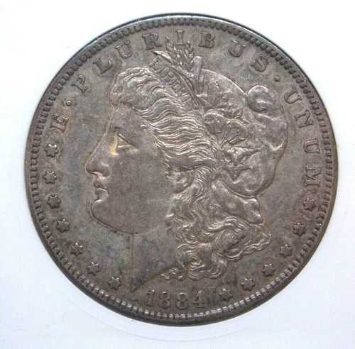 1884年製「S」モルガン銀貨 $1 ANACS AU53 #130 未流通 AU ECC&C Inc