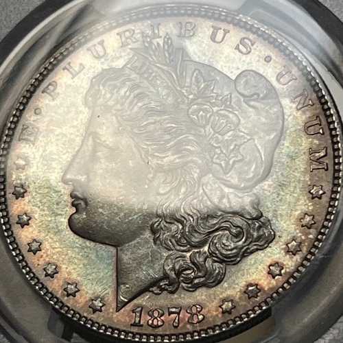 1878 P 7TF モルガン銀貨 $1 PCGS MS64 1878年製トーンの裏面