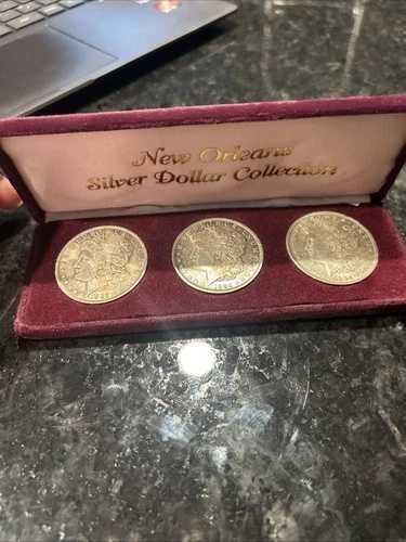 ニューオーリンズ銀貨コレクション?3枚組?カラフルな色調?1883年、1884年、1885年
