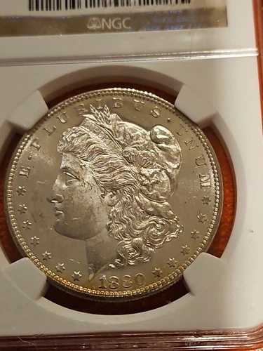 1880-S モルガン・ダラー MS-64 のような銀貨プルーフ