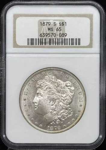 1879年 S モルガン銀貨 NGC MS-65 レインボートーン 130,350円