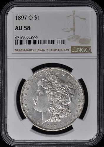 1897-O モルガン・ダラー S$1 NGC AU58