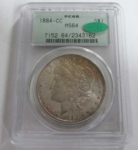 1884-CC モルガン・ダラー PCGS MS-64 CAC ステッカー オールドスタイル グリーンホルダー｜WORLD RESOURCE【QUEEN店】
