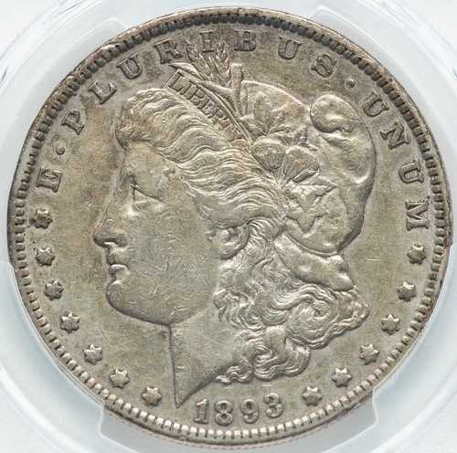 1893年モルガン・ダラー、PCGSグレードVF-35。良好な色調。良好なグレード。希少な日付｜WORLD RESOURCE【QUEEN店】