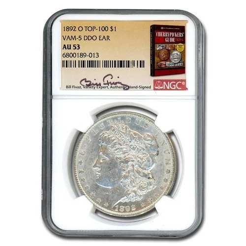 1892-O モーガン ダラー AU-53 NGC (Fivaz、VAM-5 DDO Ear、トップ 100)|WORLD RESOURCE【QUEEN店】